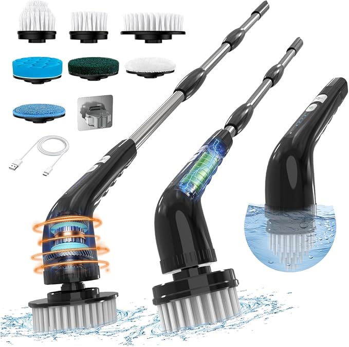 Electric Spin Scrubber, Cordless Cleaning Brush, Shower Scrubber by Unknown