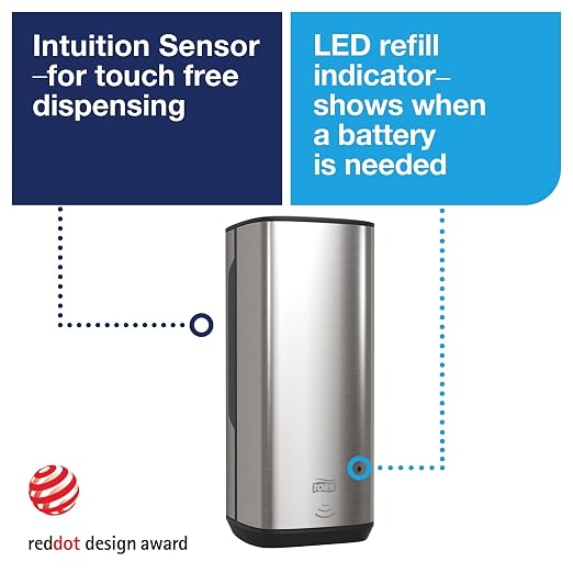 Tork Intuition Sensor Skincare Dispenser Stainless Steel S4, - Image 2