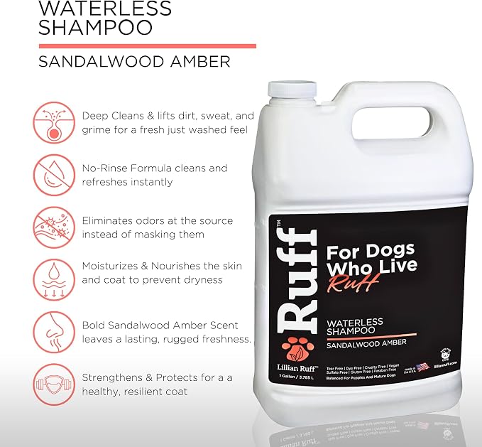 Ruff by Lillian Ruff No-Rinse Waterless Dog Shampoo Spray – Sandalwood Amber – - Image 2