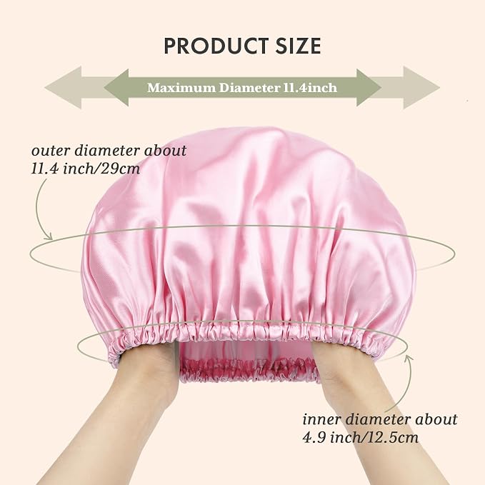 AmazerBath Shower Cap, Double Layers Hair Cap - Image 6