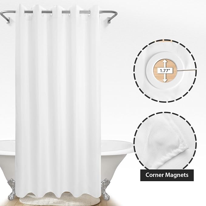 Extra Long No Hook Shower Curtain or Liner Soft Microfiber - Image 5