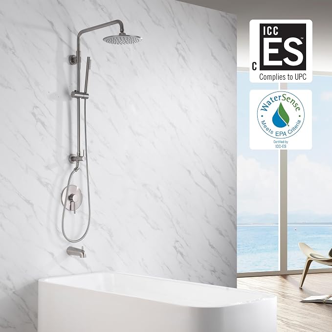 sumerain Brushed Nickel Retrofit Shower Systems - Image 2