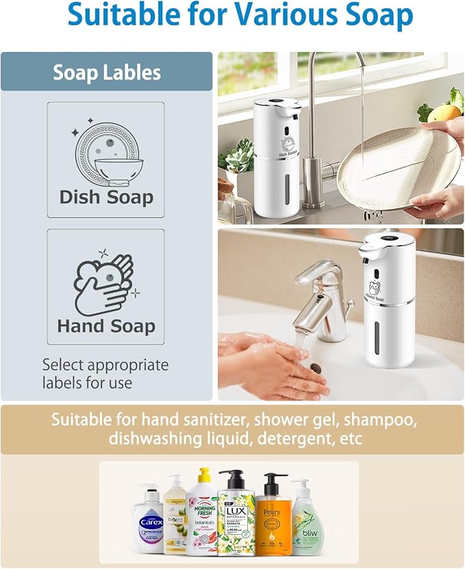 Automatic Liquid Soap Dispenser 12.8oz, Rechargeable & 6 Levels Soap Adjustable - Image 6
