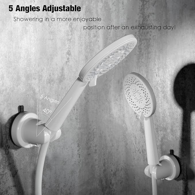 Suction Cup Hand held Shower Head Holder- 4 Angles Adjustable -Reusable - Image 4