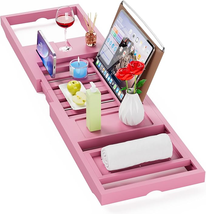 Yirilan Foldable Bathtub Caddy, Expandable Bath Caddy Tray, Unique House by Yirilan
