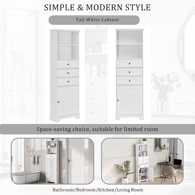 Harper & Bright Designs Storage Cabinet, 67.3 Inch Freestanding Tall Floor - Image 7