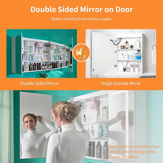 VINGLI LED Lighted Medicine Cabinet - Image 7