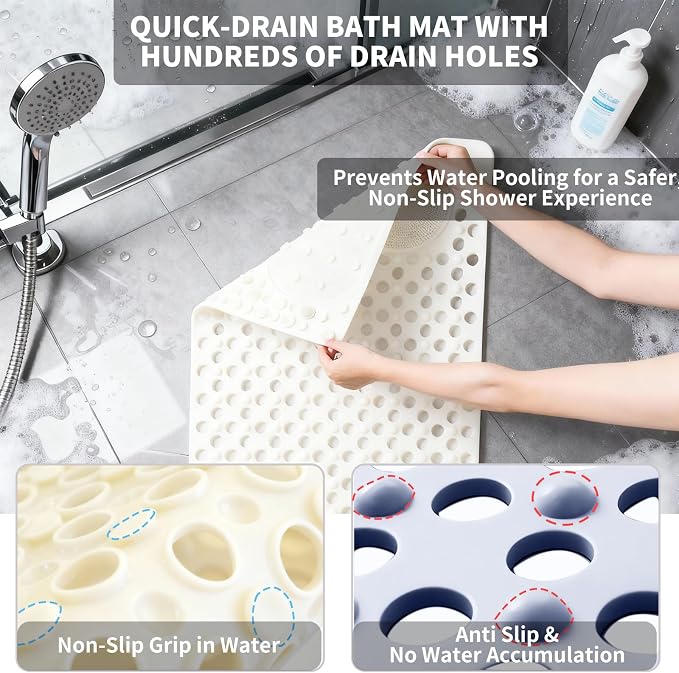 Bath Tub Shower Mat with Soft Shower Foot Scrubber Mat - Image 3