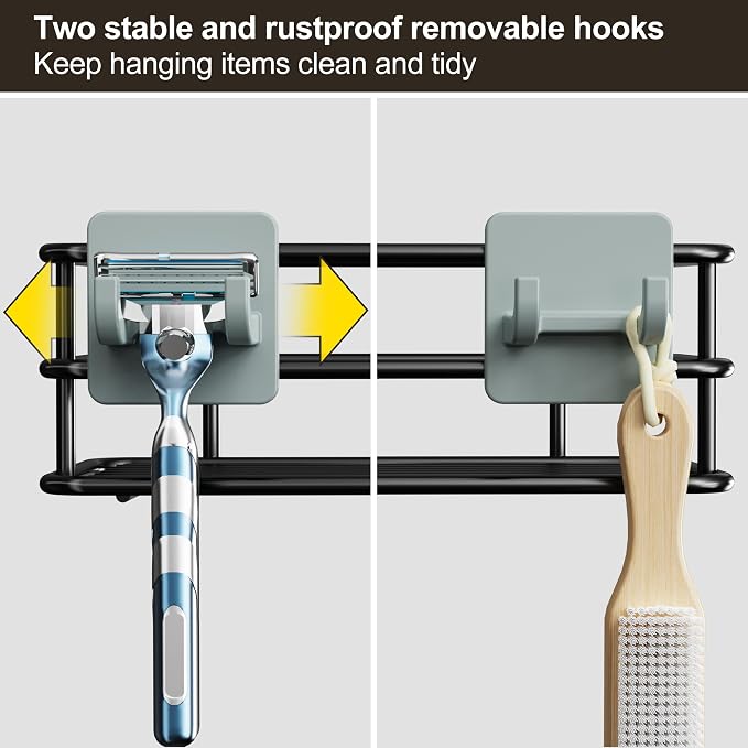 Orimade Adjustable Anti-slip Shower Caddy over Head, Rustproof Bathroom Hanging - Image 6