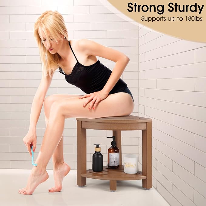 HDPE Corner Shower Stool, Shower Bench Seat - Image 7