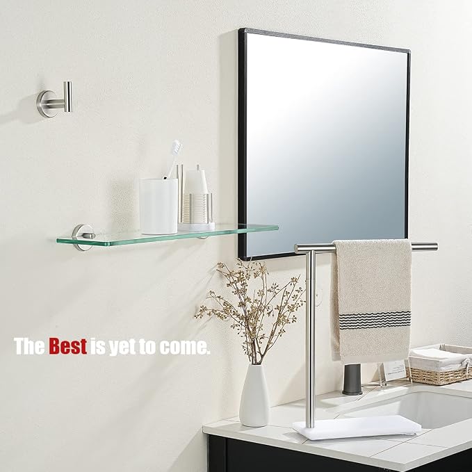 JQK Bathroom Glass Shelf, Tempered Glass Shower Storage 20 by 5 inches - Image 4