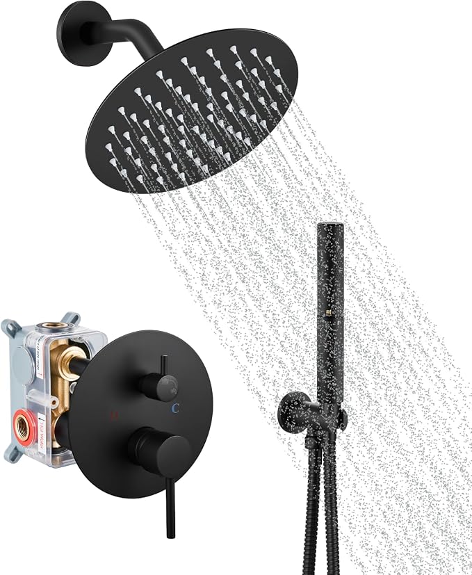 Airuida Shower Fixtures 2 Functions Shower Faucet Set Wall Mounted by Airuida
