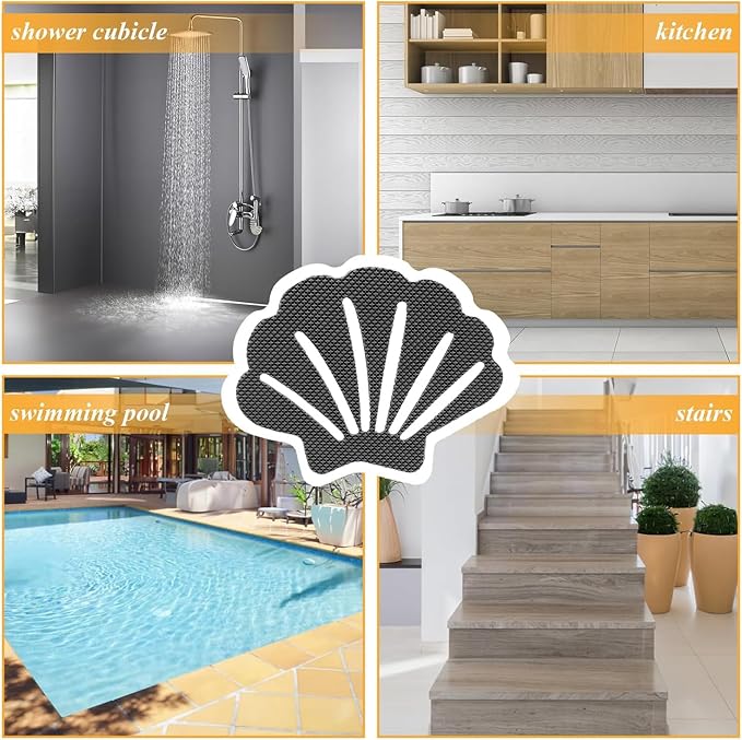 Bathtub Stickers Non Slip, Shell Shaped Tubs Safety Shower Treads, Adhesive - Image 5