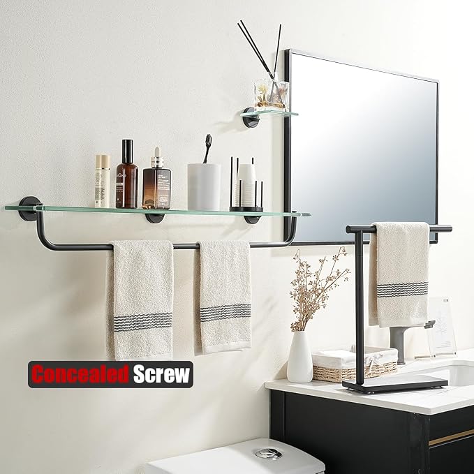 JQK Bathroom Glass Shelf, Shelf - Image 2