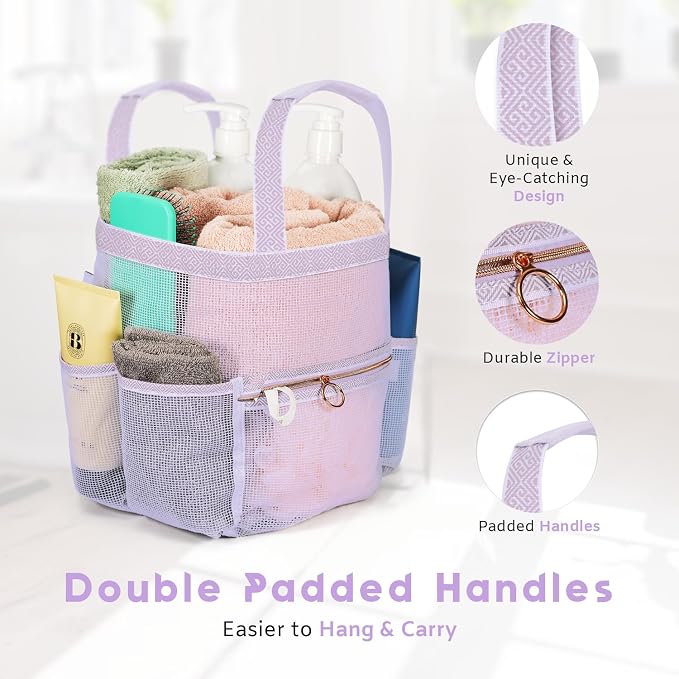 Mesh Shower Caddy Dorm, 7 Pockets & 1 - Image 4