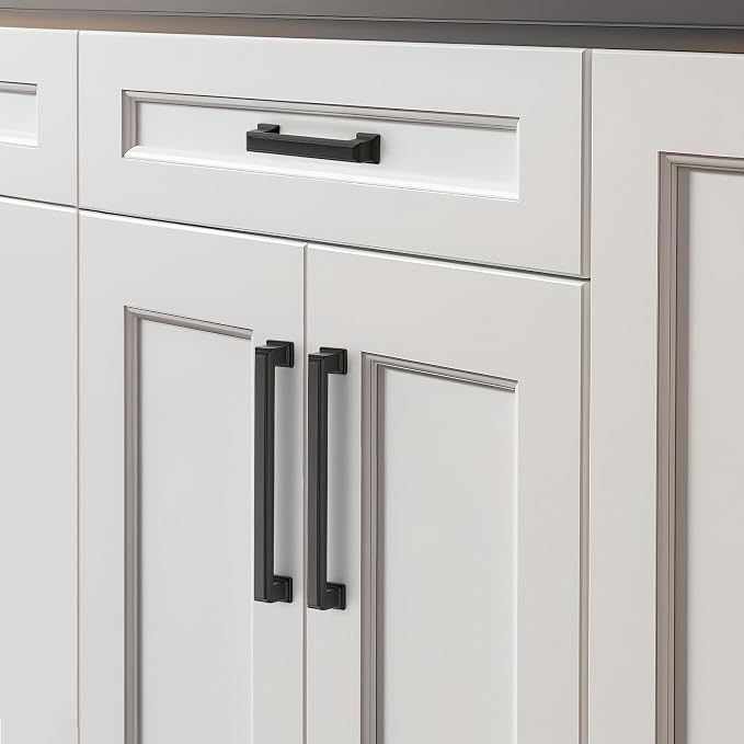 Ravinte Hardware 15 Pack Matte Black Cabinet Pulls, 6-1/4 Inch Hole Center Zinc - Image 6