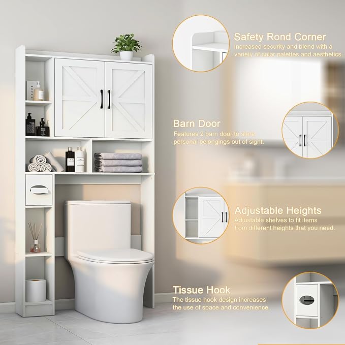 Over The Toilet Storage Cabinet, Farmhouse Storage Cabinet Over Toilet - Image 3