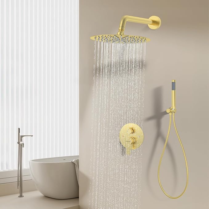 12 Inch Brushed Gold Shower System - Image 7