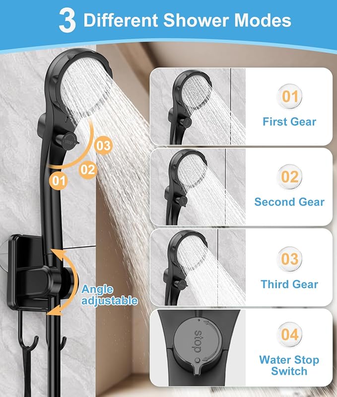 WADEO Portable Camping Shower, 6000mAh Rechargeable Shower Pump, Filtered - Image 8