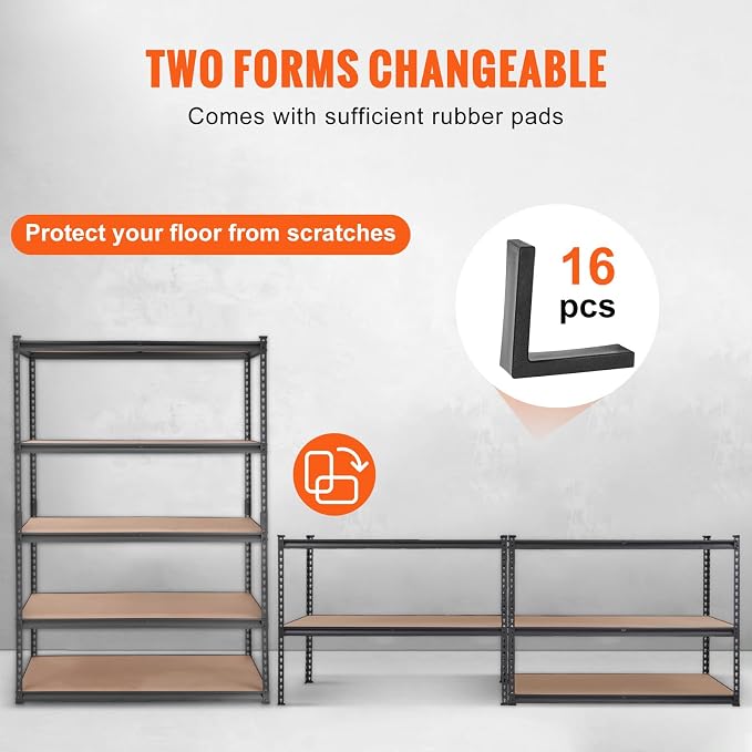VEVOR Storage Shelving Unit, 5-Tier Adjustable Storage Shelves, Metal Shelves - Image 6