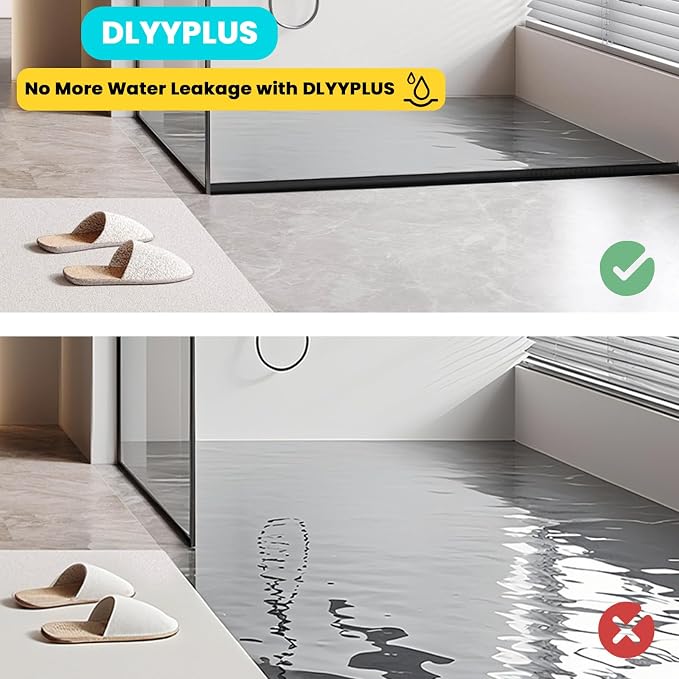 Shower Threshold Water Dam Barrier 98", Silicone Sealant Included, Collapsible - Image 4