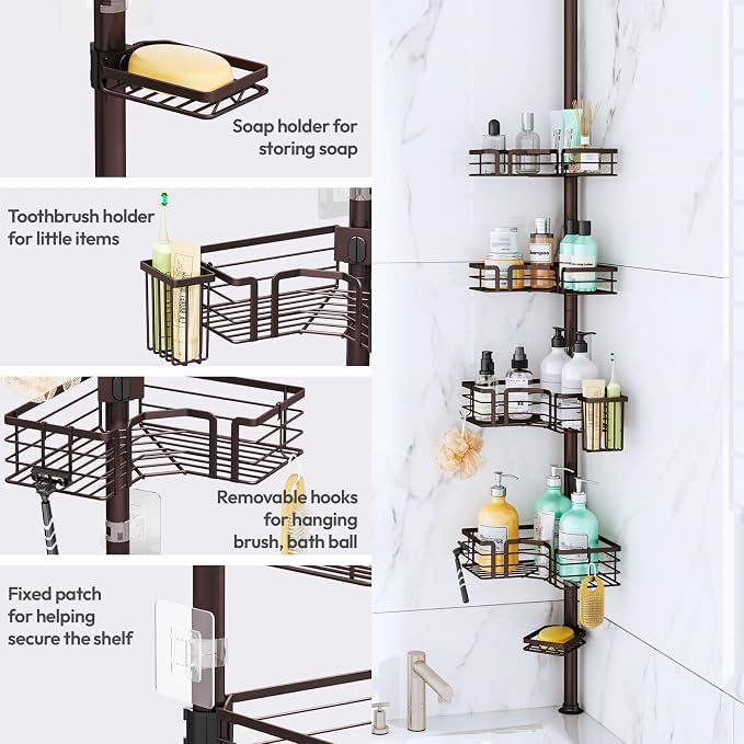 SWTYMIKI Shower Caddy Tension Pole - Image 4