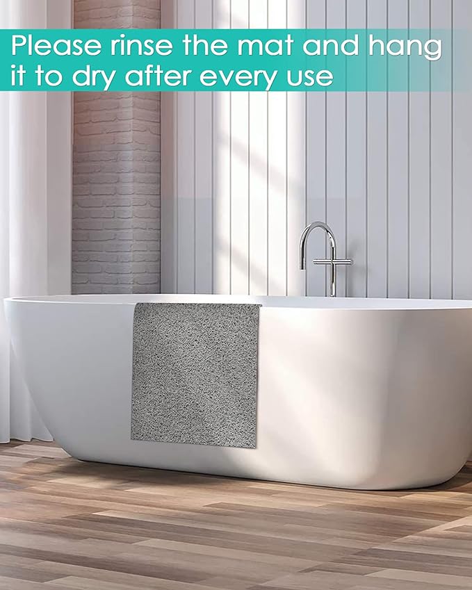 godehone Shower Mats Non Slip Without Suction Cups, PVC Loofah Bathroom Mats - Image 5