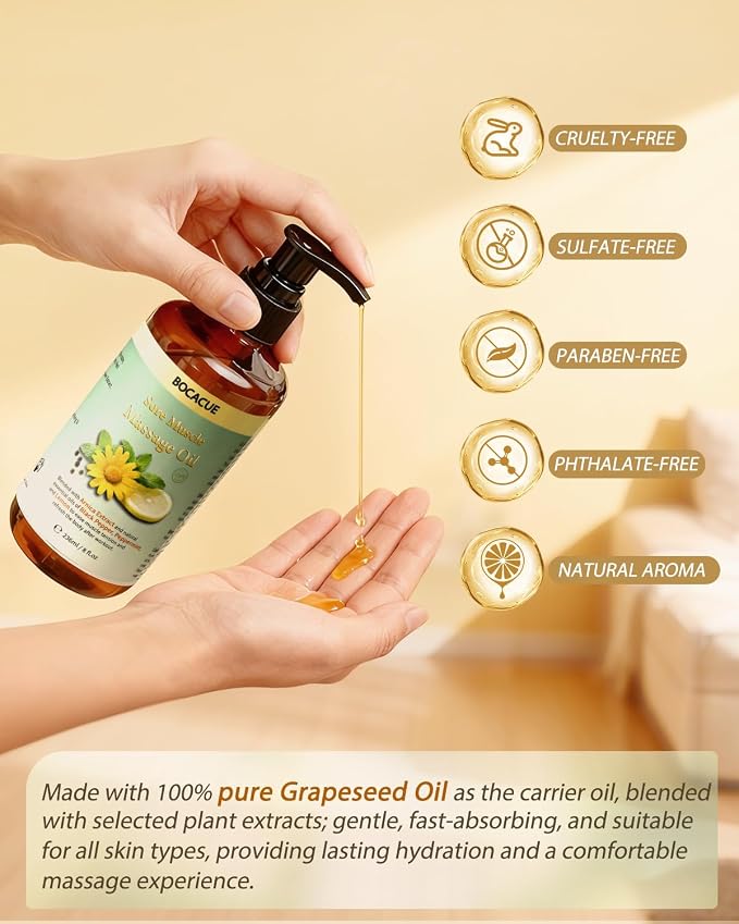 Sore Muscle Massage Oil for Massage Therapy, Arnica Oil for Muscle Relaxing & - Image 4