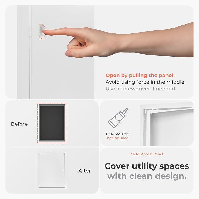 12x16 Inch White Access Panel – Metal Rectangular Wall & Ceiling Access Door - Image 4