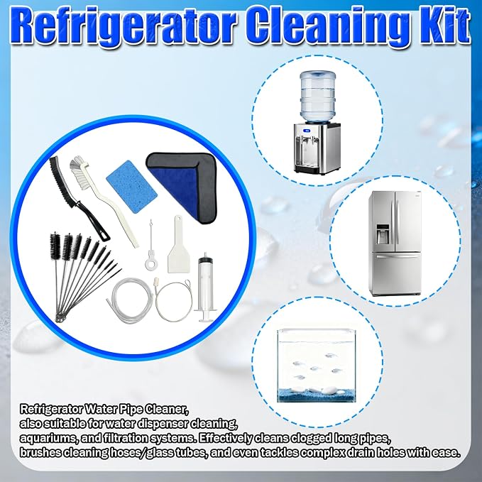 Refrigerator Drain Cleaning Tools Set, Fridge Water Line Cleaner Brush - Image 2