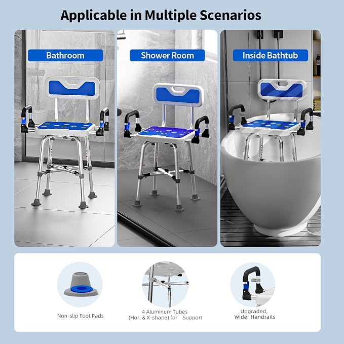Shower Chair with Arms and Back - Image 6