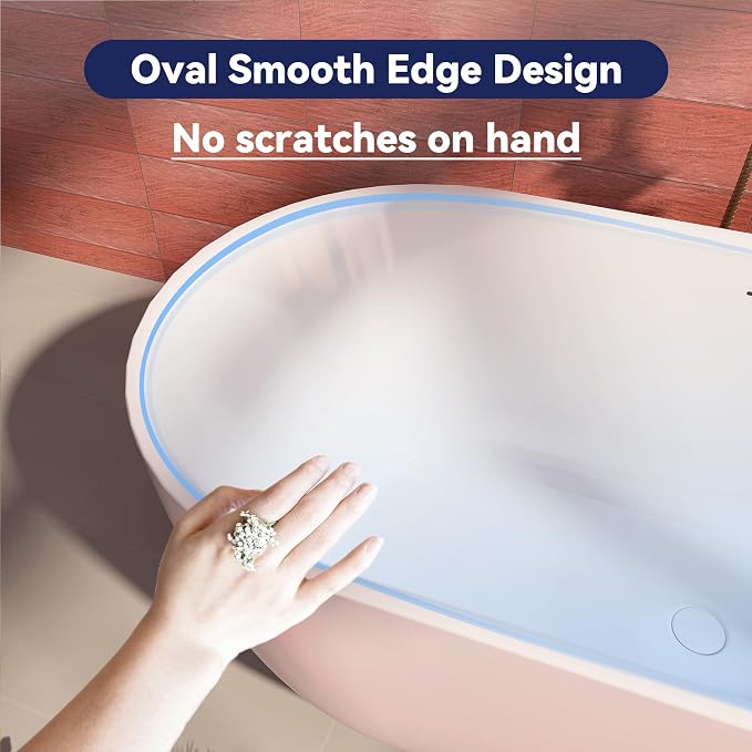 67" Acrylic Free Standing Tub, Stand Alone Tub, Freestanding Bathtub, Soaking - Image 7