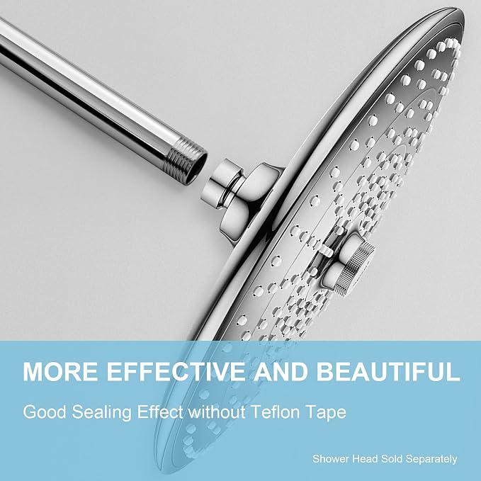 OFFO Shower Arm with Flange, 6 in Ceiling Mount Replacement Rain Shower Head - Image 2