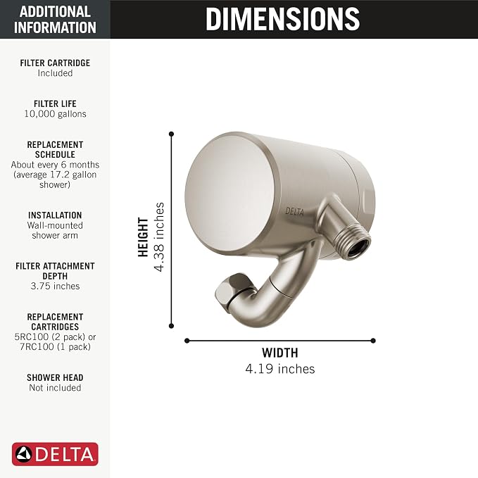 Delta Faucet Clarifi Premium Shower Filter Attachment - Image 7