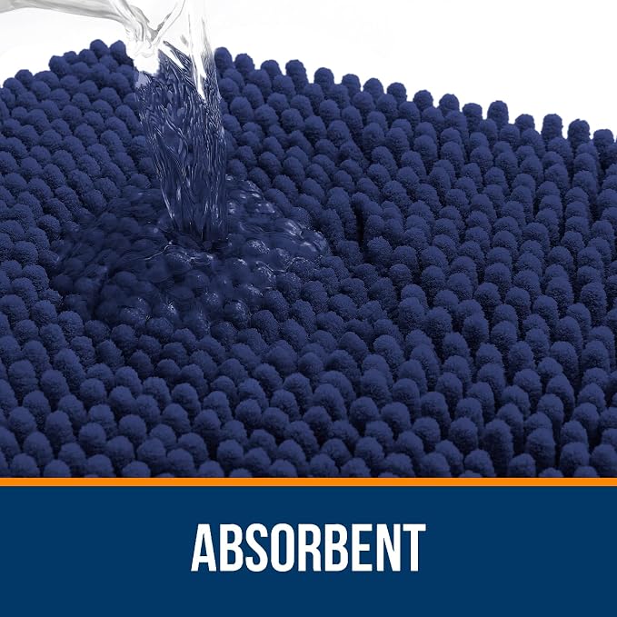 OLANLY Bathroom Rugs 36x24, Extra Soft Absorbent Chenille Bath Rugs, Rubber - Image 4