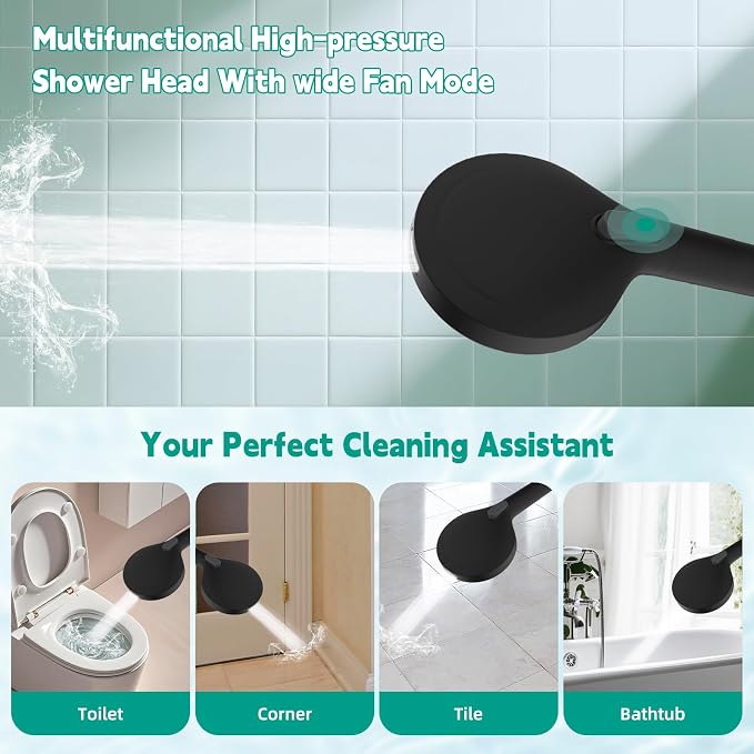 Hibbent High Pressure cUPC Certified 10-mode Shower Head, Handheld Showerhead - Image 6