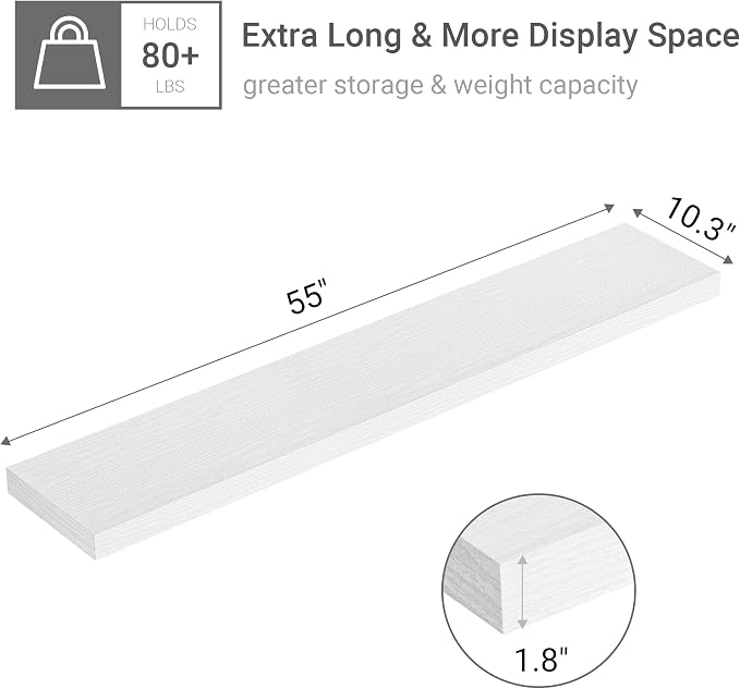 Vivelove 55" Long Floating Shelves - Image 3