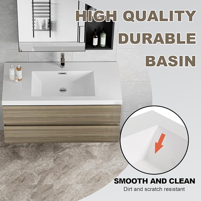 Floating Vanity Bathroom, 42 Inch Bathroom Vanity - Image 3