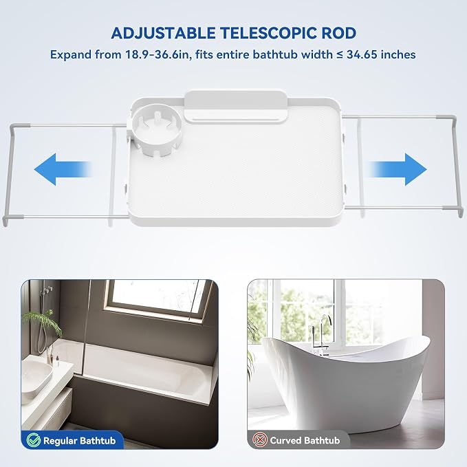 Bathtub Tray Caddy Expandable Bath Tray - Image 4