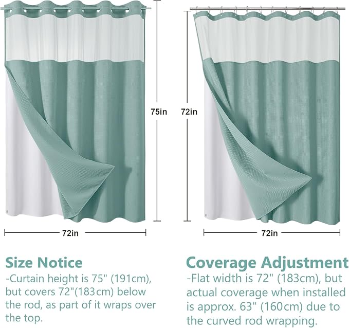 VANZAVANZU Hookless Shower Curtain - Image 6