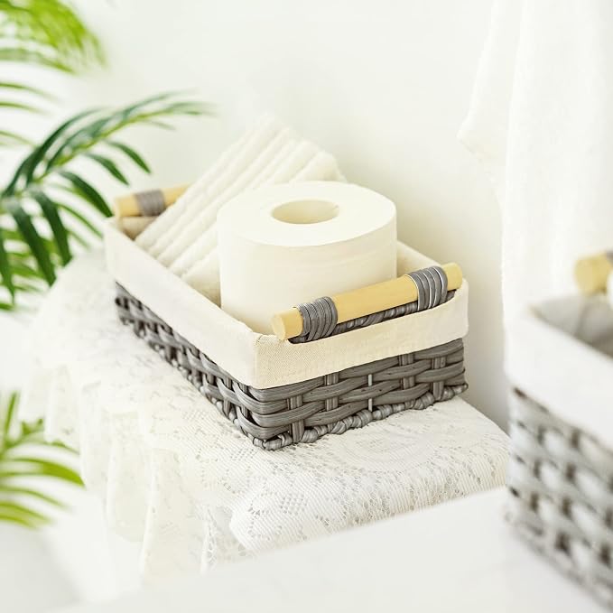 GRANNY SAYS Gray Wicker Baskets, Decorative Baskets - Image 7