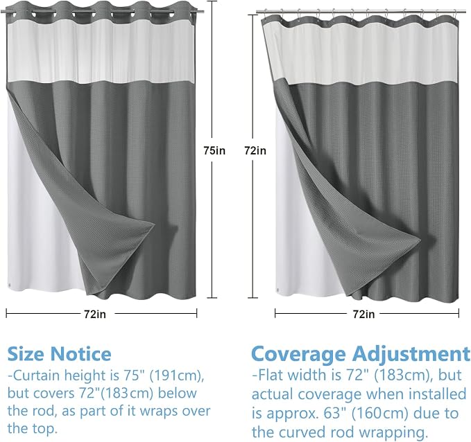 VANZAVANZU Hookless Shower Curtain - Image 6