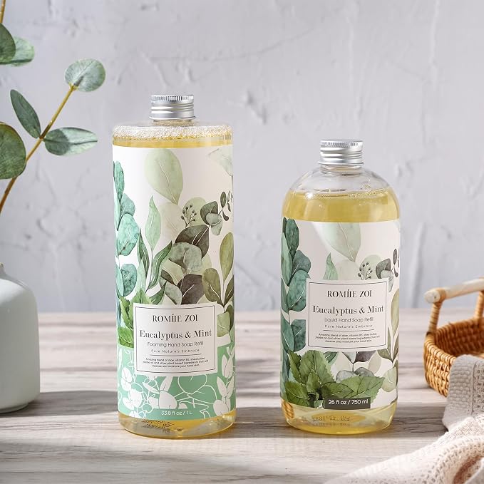 ROMIIE ZOI Foaming Hand Soap Refill, Eucalyptus & Mint, Gentle & Moisturizing - Image 5