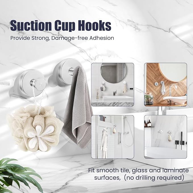 Bathroom Hardware Accessories Set: 7-Pieces Bath Towel Bar Set, Towel Racks - Image 4