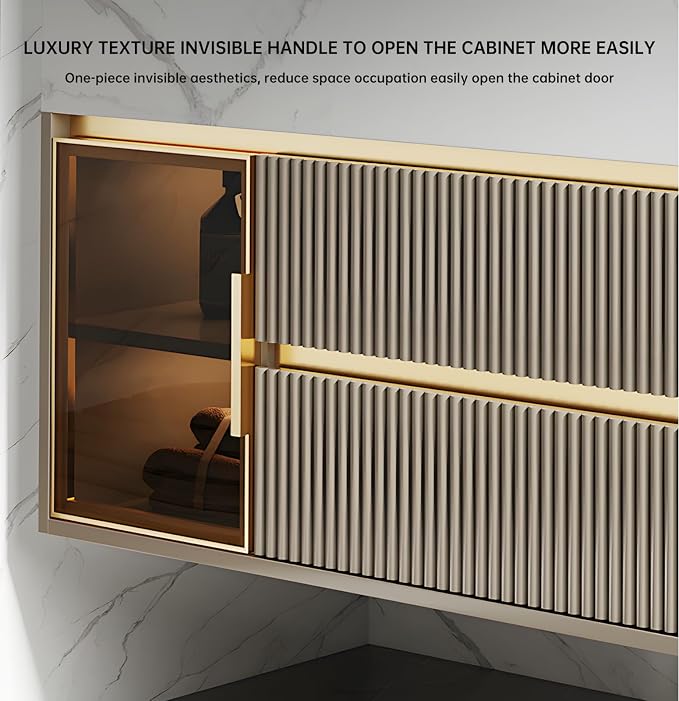 Single Sink Bathroom Vanity, Modern Bathroom Vanity Set Include Smart Defogging - Image 8