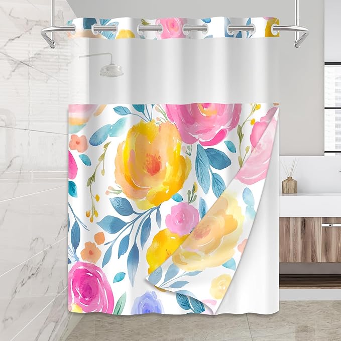 No Hook Shower Curtain Set by Mightree