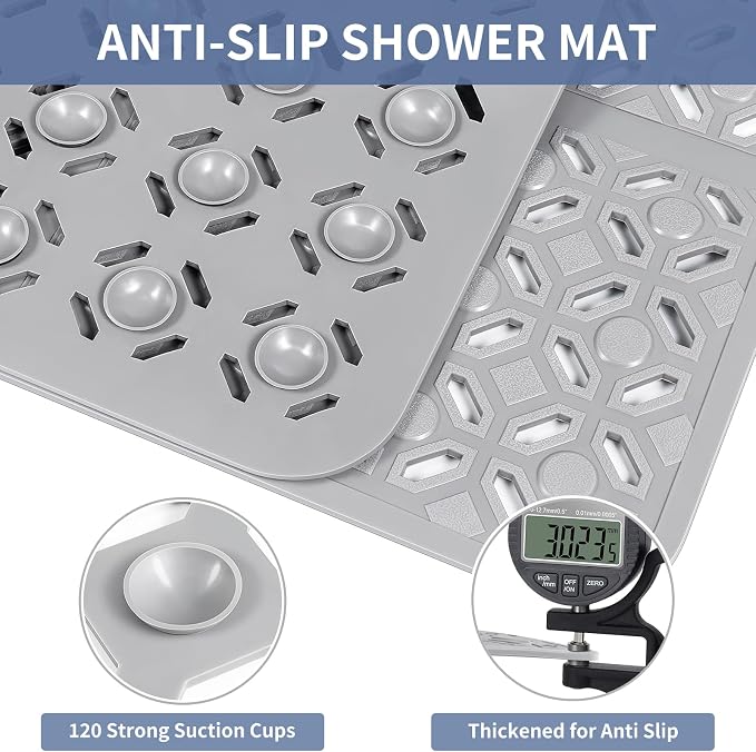 OTHWAY Square Shower Mat, TPE Anti Slip Shower mat - Image 2
