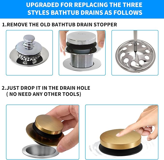 Bathtub Drain Stopper, Uxoz Universal Tub Stopper - Image 3