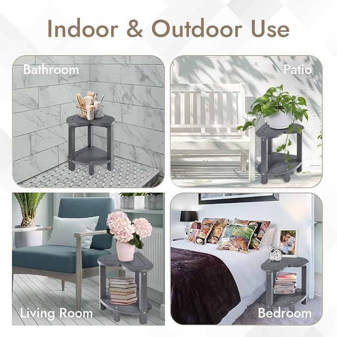 UHA Corner Shower Stool for Inside Shower - Image 6