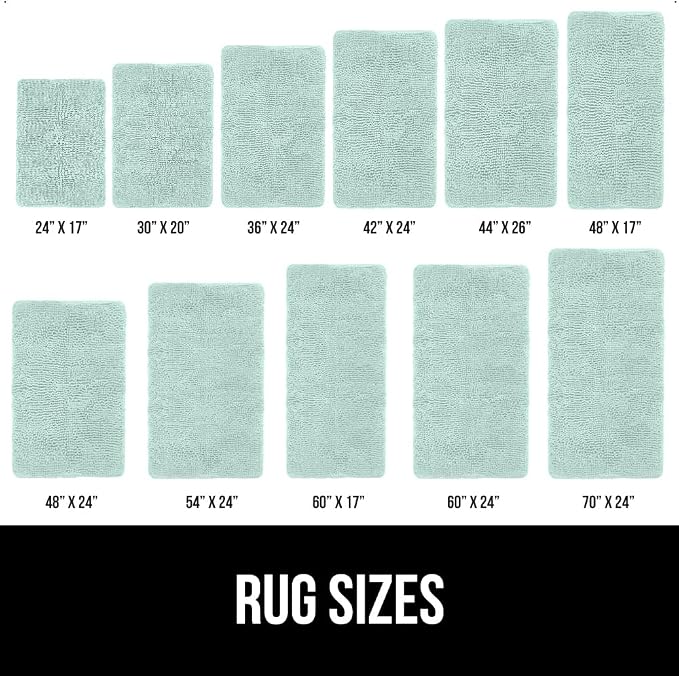 GORILLA GRIP Bath Rug Mat 60x24, Soft Absorbent Chenille, Quick Dry Microfiber - Image 2